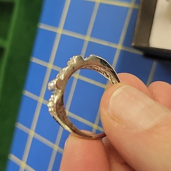 Rhinestone Faux Diamond Band Silver Ring Size 9.5 - Picture 2 of 4
